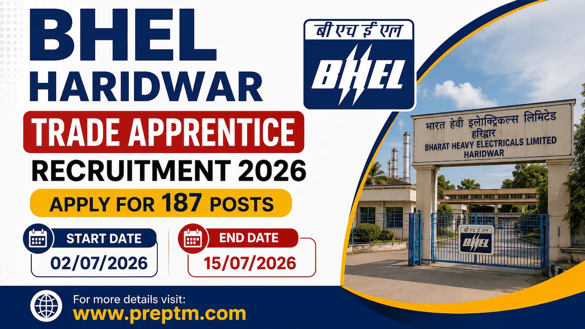 BHEL Haridwar Trade Apprentice Recruitment 2026: Apply for 187 Posts